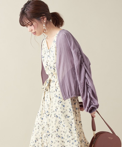 natural couture（ナチュラルクチュール）の「フレア袖ガウンワンピース（ワンピース・レディース・ブラック/イエロー/グリーン/アイボリー/レンガ・FREE）」の10枚目の写真