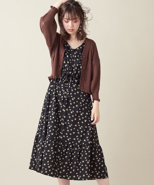 natural couture（ナチュラルクチュール）の「フレア袖ガウンワンピース（ワンピース・レディース・ブラック/イエロー/グリーン/アイボリー/レンガ・FREE）」の13枚目の写真