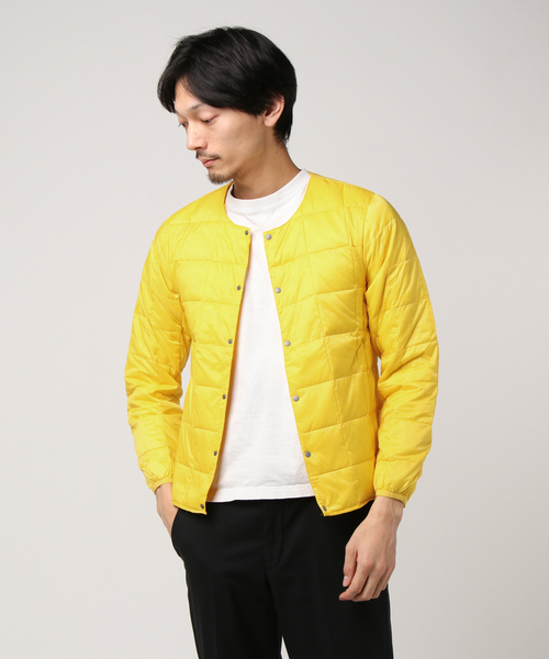 TAION(タイオン)の「【TAION】タイオン CREW NECK BUTTON DOWN JACKET (MENS)(ダウンジャケット/コート)」|イエロー