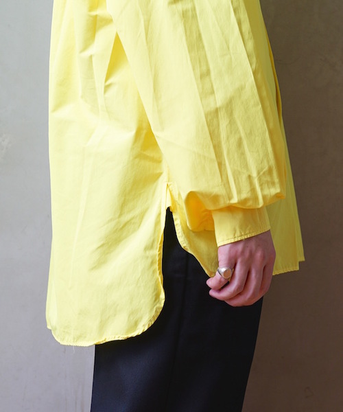 NEON SIGN B.D WORK SHIRT 長袖シャツ 46 オーバーサイズストライプシャツ　BLU　GW発送可能 シャツ NEONSIGN ネオンサイン ⁄ Albinism zebra shirts アルビニズム オープンカラー ゼブラシャツ シャツジャケット