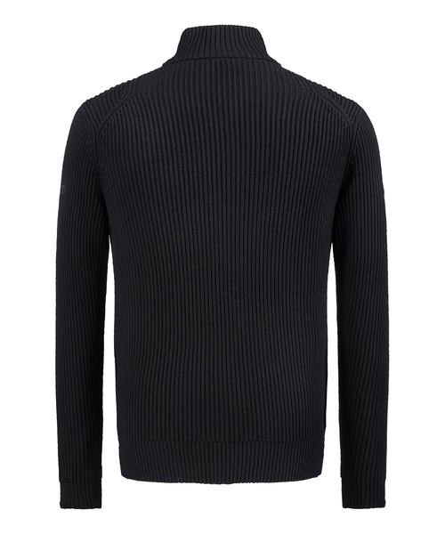 HUGO(ヒューゴ)の「ジップスルー ニット ジャケット イン ア ウールコットン ブレンド(カーディガン/ボレロ・メンズ・ブラック/ダークカーキ・S/M/L)」の4枚目の写真