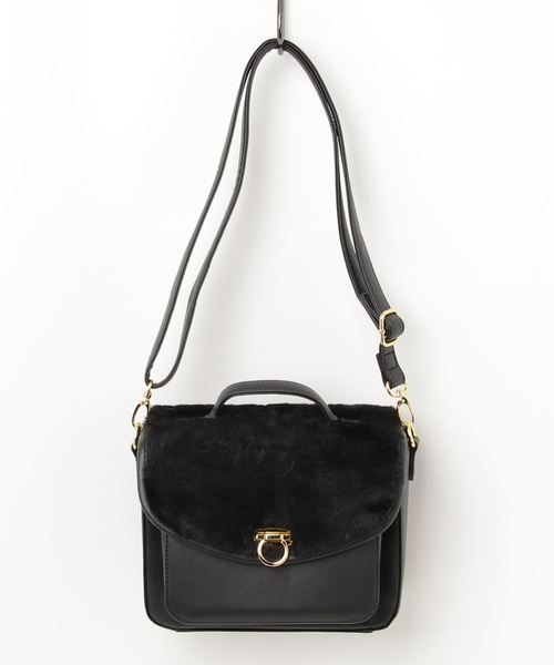 WEGO（ウィゴー）の「WEGO/ファーフラップショルダーバッグ（ショルダーバッグ・レディース・ブラック/ピンク/その他1・FREE）」の9枚目の写真