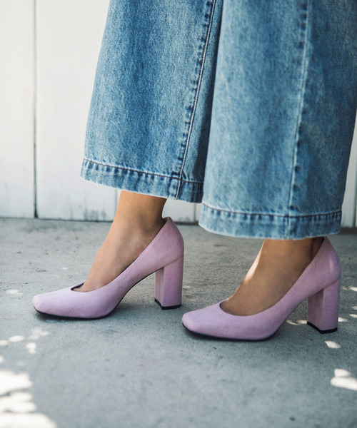 ALEXIA STAM（アリシアスタン）の「Suede Square Toe Pumps/パンプス（パンプス・レディース・ベージュ/グリーン/ピンク・S/M/L）」の3枚目の写真