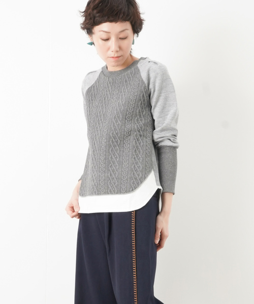 Luca Lady Luck Luca ルカ レディラックルカ の Lc Lll アラン柄切替プルオーバー Tシャツ カットソー Wear