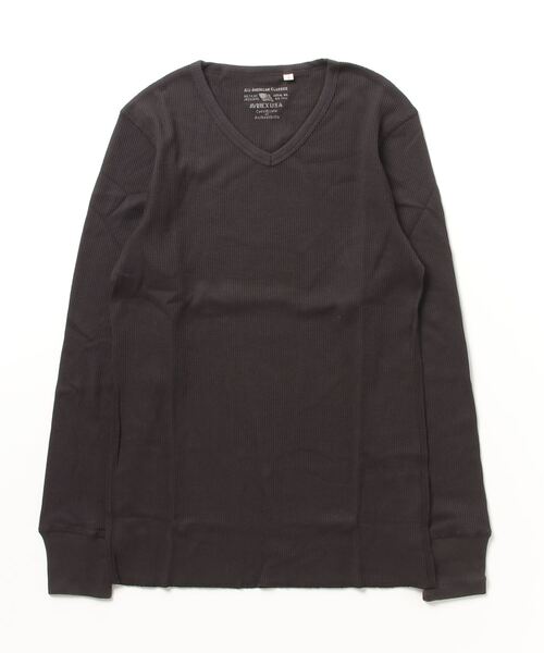 AVIREX(アヴィレックス)の「デイリー ロングスリーブ サーマル Vネック ティーシャツ/ DAILY L/S THERMAL V-NECK T-SHIRT(Tシャツ/カットソー・レディース・ネイビー/ブラック/オフホワイト/グレー・SMALL/X-LARGE/MEDIUM/LARGE/XX-LARGE)」の3枚目の写真