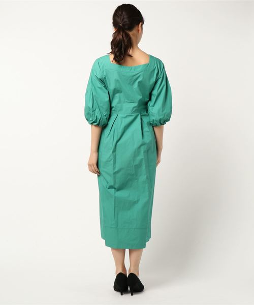 IENA LA BOUCLE(イエナラブークル)の「IENA LA BOUCLE コーマタイプライター前ボタンワンピース◆(ワンピース・レディース・グリーン/キャメル・FREE)」の9枚目の写真