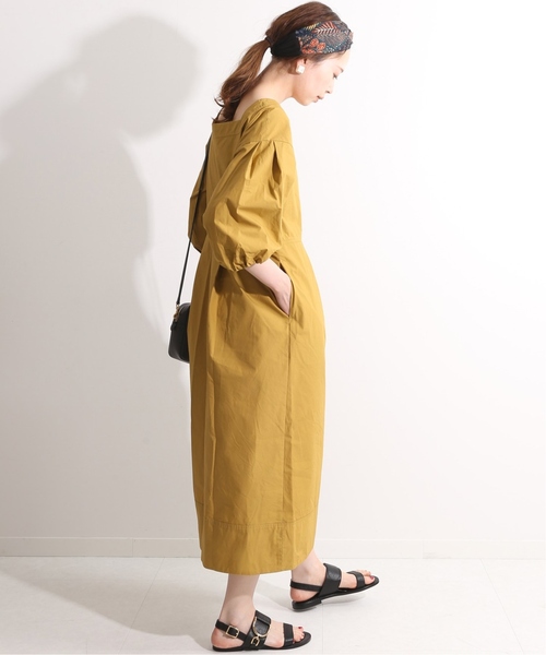 IENA LA BOUCLE(イエナラブークル)の「IENA LA BOUCLE コーマタイプライター前ボタンワンピース◆(ワンピース・レディース・グリーン/キャメル・FREE)」の8枚目の写真