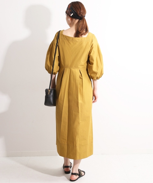 IENA LA BOUCLE(イエナラブークル)の「IENA LA BOUCLE コーマタイプライター前ボタンワンピース◆(ワンピース・レディース・グリーン/キャメル・FREE)」の4枚目の写真