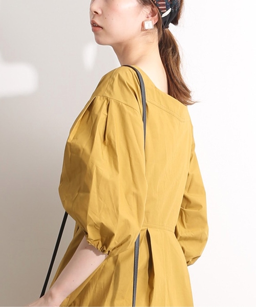 IENA LA BOUCLE(イエナラブークル)の「IENA LA BOUCLE コーマタイプライター前ボタンワンピース◆(ワンピース・レディース・グリーン/キャメル・FREE)」の3枚目の写真