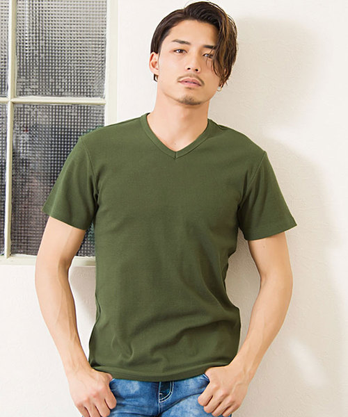 CavariA(キャバリア)の「『CavariA/キャバリア』スパンテレコ半袖Tシャツ【3ネックタイプから選べる】(Tシャツ/カットソー・メンズ・グリーン系その他/グリーン系その他3/ブラック系その他2/ホワイト系その他3/グレー系その他2/ブラック系その他3/ブルー系その他2/ホワイト系その他2/グレー系その他4/ブルー系その他3/グレー系その他6/ブルー系その他/グレー系その他/グリーン系その他2/ブラック系その他/グレー系その他3/ホワイト系その他/グレー系その他5・M/L/XL)」の13枚目の写真