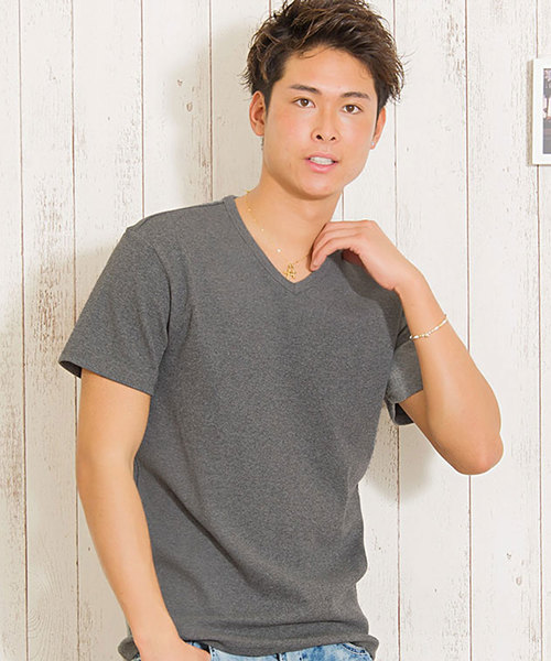 CavariA(キャバリア)の「『CavariA/キャバリア』スパンテレコ半袖Tシャツ【3ネックタイプから選べる】(Tシャツ/カットソー・メンズ・グリーン系その他/グリーン系その他3/ブラック系その他2/ホワイト系その他3/グレー系その他2/ブラック系その他3/ブルー系その他2/ホワイト系その他2/グレー系その他4/ブルー系その他3/グレー系その他6/ブルー系その他/グレー系その他/グリーン系その他2/ブラック系その他/グレー系その他3/ホワイト系その他/グレー系その他5・M/L/XL)」の10枚目の写真