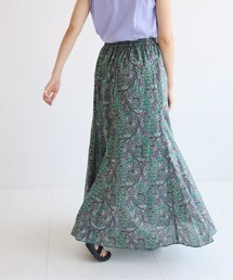 SLOBE citron. ペイズリー切り替えギャザースカート◆
