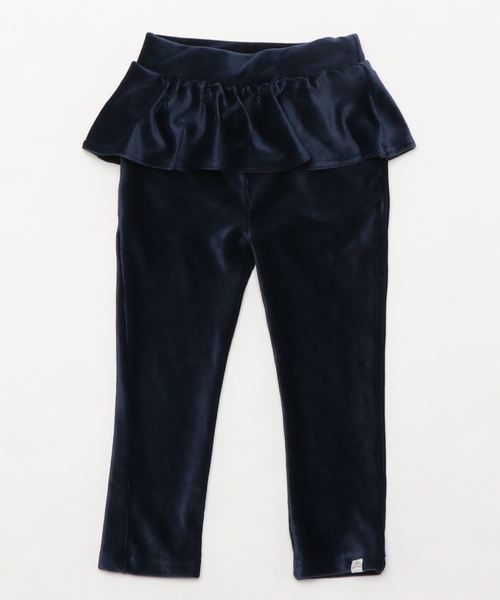 Catherine Cottage（キャサリンコテージ）の「コーデュロイフリルストレッチパンツ（その他パンツ・キッズ・アイボリー/ダークラベンダー/ブラック/ネイビー/グレイッシュベージュ/グレイッシュブルー/レッド/ライラック/スモークピンク・90/100/110/120/130/140/150/160）」の2枚目の写真