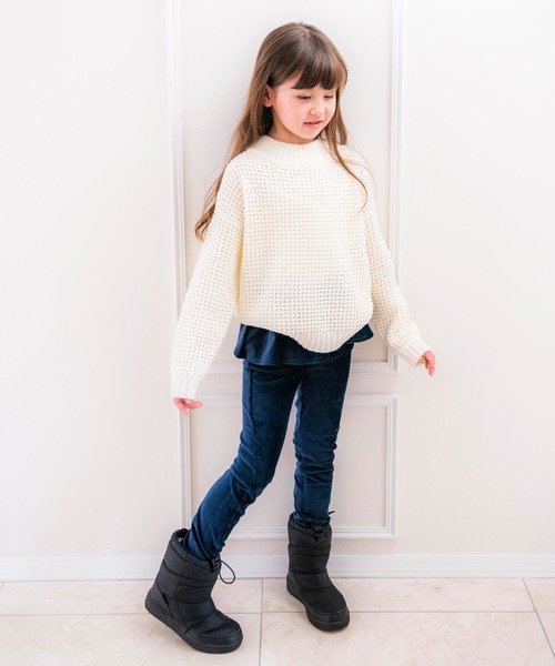 Catherine Cottage（キャサリンコテージ）の「コーデュロイフリルストレッチパンツ（その他パンツ・キッズ・アイボリー/ダークラベンダー/ブラック/ネイビー/グレイッシュベージュ/グレイッシュブルー/レッド/ライラック/スモークピンク・90/100/110/120/130/140/150/160）」の14枚目の写真