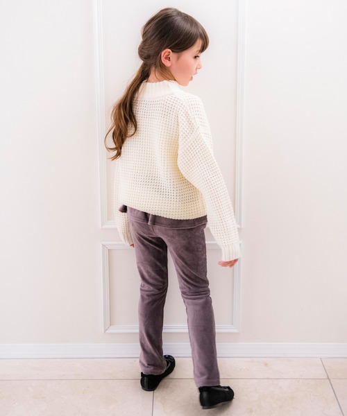 Catherine Cottage（キャサリンコテージ）の「コーデュロイフリルストレッチパンツ（その他パンツ・キッズ・アイボリー/ダークラベンダー/ブラック/ネイビー/グレイッシュベージュ/グレイッシュブルー/レッド/ライラック/スモークピンク・90/100/110/120/130/140/150/160）」の16枚目の写真