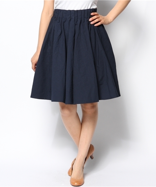 Kastane（カスタネ）の「【Kastane】ツイルWタックステッチスカート（スカート・レディース・ネイビー・FREE）」の3枚目の写真