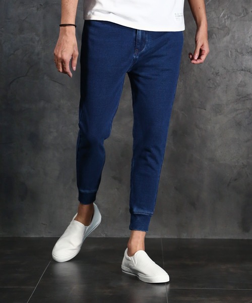 The DUFFER of ST.GEORGE(�U�_�t�@�[�I�u�Z���g�W���[�W)��JEANS LIKE SWEAT JOG PANTS "INDIGO"�F�C���f�B�S �X�E�F�b�g�W���O�p���c(�p���c)