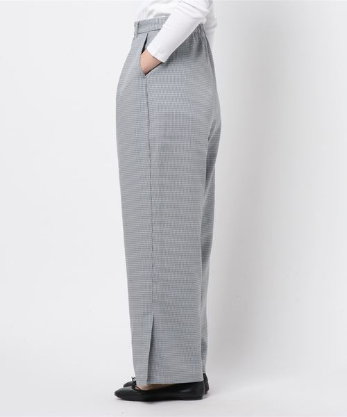 STYLEBLOCK（スタイルブロック）の「先染めチェックサイドスリットタックワイドパンツ（その他パンツ・レディース・ベージュ/グレー・M）」の3枚目の写真