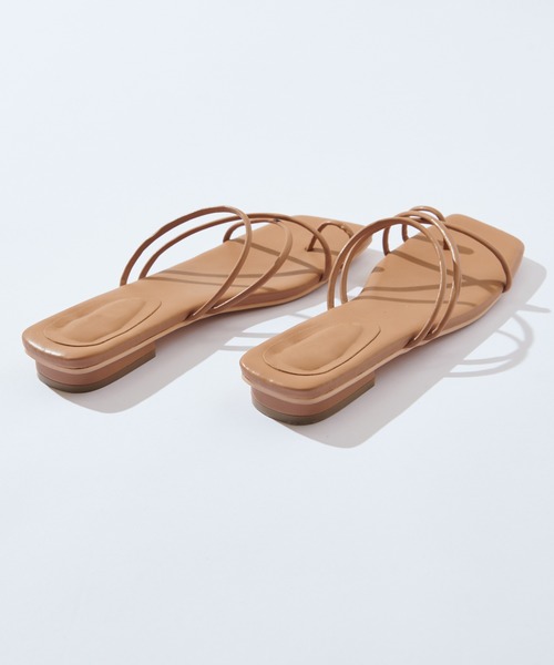 natural couture（ナチュラルクチュール）の「細ヒモヌーディーサンダル（サンダル・レディース・ブラック/アイボリー/キャメル・M/L）」の10枚目の写真