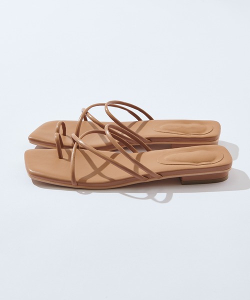 natural couture（ナチュラルクチュール）の「細ヒモヌーディーサンダル（サンダル・レディース・ブラック/アイボリー/キャメル・M/L）」の15枚目の写真