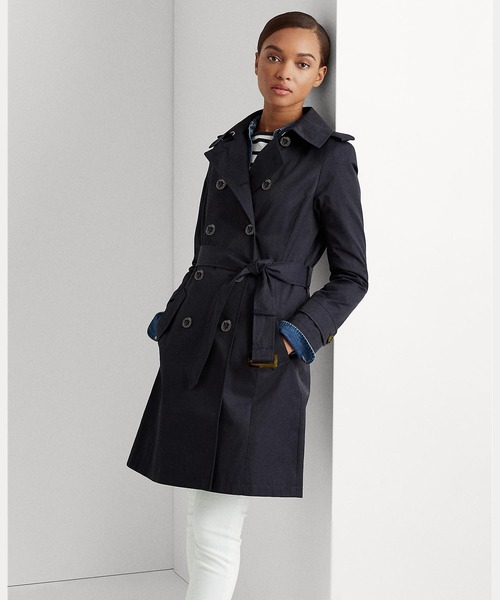 LAUREN RALPH LAUREN(ローレン ラルフ ローレン)の「ダブルブレステッド トレンチ コート(トレンチコート・レディース・ネイビー系1・X-SMALL/MEDIUM/SMALL/XX-SMALL/LARGE)」の1枚目の写真