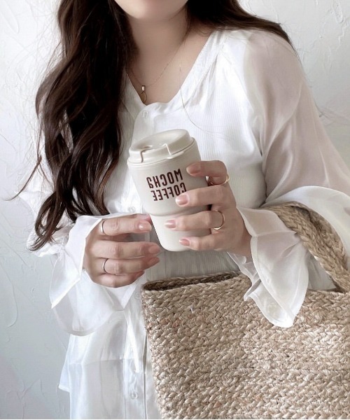 EPIMI E'PIMMY(エピミエピミー)の「《復刻》シアーVネッククリオネブラウス(シャツ/ブラウス・レディース・オフホワイト/オレンジ/ラベンダー/ピンクベージュ/ベージュ/ブラック/グレイッシュベージュ・MEDIUM)」の17枚目の写真