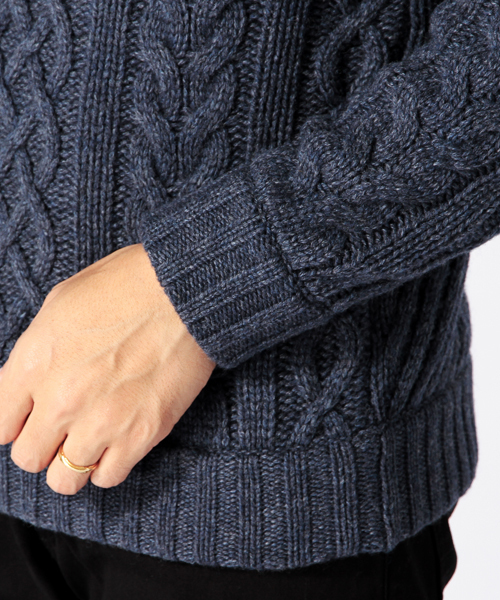 BEAMS（ビームス）の「BEAMS / アラン ケーブル クルーニット（ニット/セーター・メンズ・グレー/ネイビー/ワイン・SMALL/MEDIUM/LARGE/X-LARGE）」の8枚目の写真