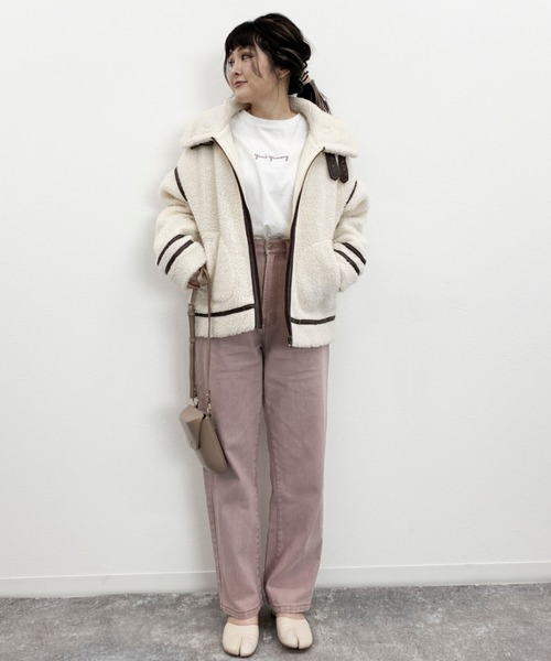 EPIMI E'PIMMY(エピミエピミー)の「B-3ボンバージャケット(ブルゾン・レディース・ダークブラウン/アイボリー/モカ・MEDIUM)」の7枚目の写真