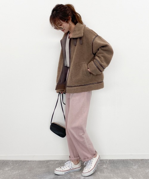 EPIMI E'PIMMY(エピミエピミー)の「B-3ボンバージャケット(ブルゾン・レディース・ダークブラウン/アイボリー/モカ・MEDIUM)」の21枚目の写真