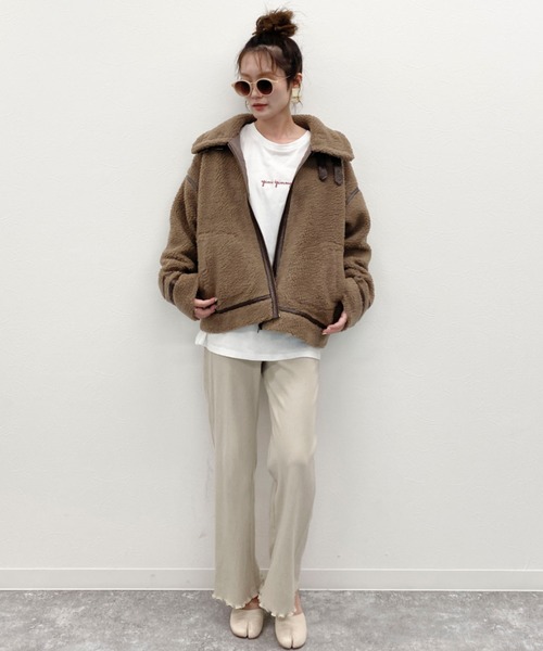 EPIMI E'PIMMY(エピミエピミー)の「B-3ボンバージャケット(ブルゾン・レディース・ダークブラウン/アイボリー/モカ・MEDIUM)」の8枚目の写真