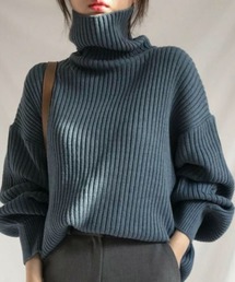 ビッグシルエット タートルネックプルオーバー