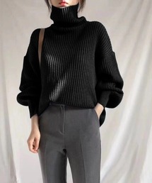 ビッグシルエット タートルネックプルオーバー