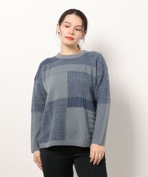 INTERPLANET | パッチワーククルーネックプルオーバー(ニット/セーター)
