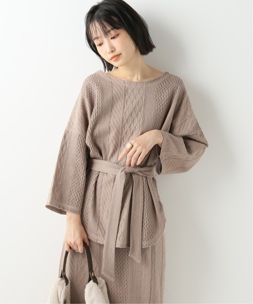 B.C STOCK(ベーセーストック)の「ジャガードウエストマークTシャツ(Tシャツ/カットソー・レディース・ブラック/ホワイト/ブラウン・FREE)」の3枚目の写真