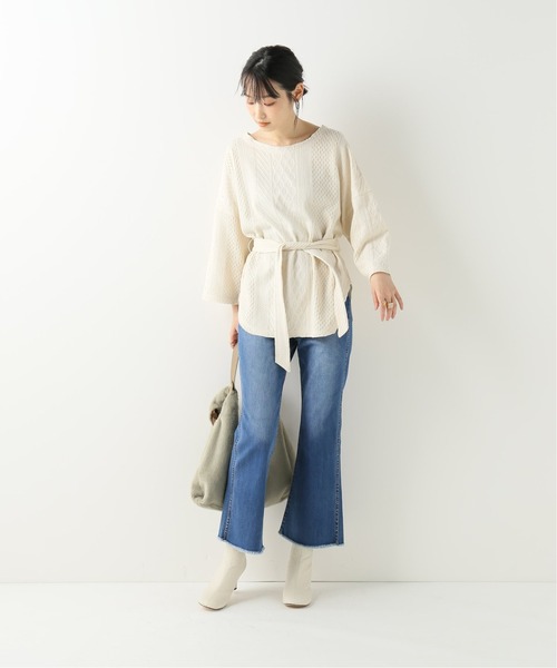 B.C STOCK(ベーセーストック)の「ジャガードウエストマークTシャツ(Tシャツ/カットソー・レディース・ブラック/ホワイト/ブラウン・FREE)」の9枚目の写真