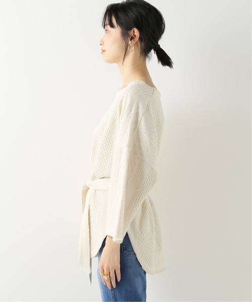 B.C STOCK(ベーセーストック)の「ジャガードウエストマークTシャツ(Tシャツ/カットソー・レディース・ブラック/ホワイト/ブラウン・FREE)」の4枚目の写真