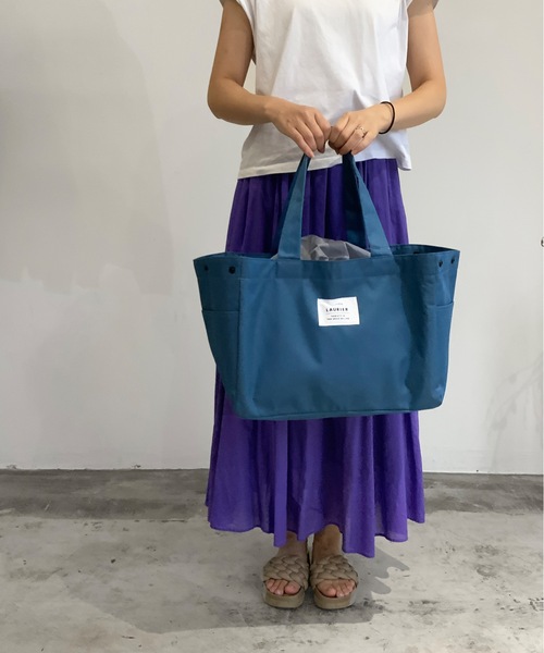 COMMON WARE(コモンウェアー)の「EC:SHOPPING COLLER BAG ローリエ 保冷ショッピングバッグ(エコバッグ/サブバッグ・レディース・グレー/ダークグレー/テラコッタ/ミント/ブルー/サックスブルー/ローズ/グリーン/ライトブラウン/モカ/グリーン系その他/ブラック/グレイッシュベージュ/ブルー系その他/レッド/ネイビー/ライトパープル/チェック/レモンイエロー/ベビーピンク/シャーベット/ライラック/ライトグリーン/アクア/オリーブ/チャコール/ライトグレー・FREE)」の15枚目の写真