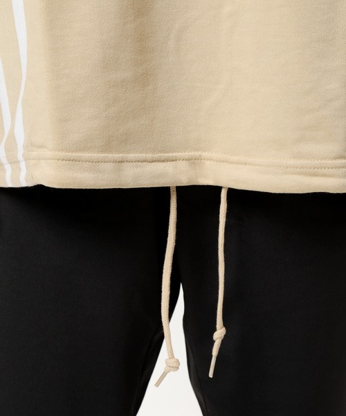 TopIsm(トップイズム)の「【2020 秋冬】ビッグシルエット ドロップショルダー ストライプ切替カットソー(Tシャツ/カットソー・メンズ・ブラック/ベージュ/オフホワイト/カーキ・FREE)」の8枚目の写真
