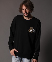 STUD MUFFIN | STUD MUFFIN/スタッドマフィン/9ozミドルゲージ裏毛  STUDベアワッペン L/S プルオーバー/114-02340(スウェット)