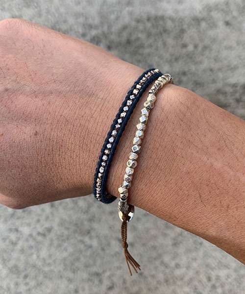 CHAN LUU チャンルー ナゲット 2連ラップブレスレット メンズ レディース ブランド おしゃれ ペア 30代 40代 50代 BSM-1667 チャンルー ナゲット × レザー 5連ラップ ブレスレット