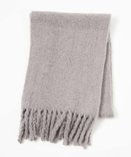 WEGO(ウィゴー)の「WEGO/ニットワイドフリンジストール(ストール/ショール・レディース・グレー/ブラウン/ホワイト/サックスブルー/グリーン・FREE)」の3枚目の写真