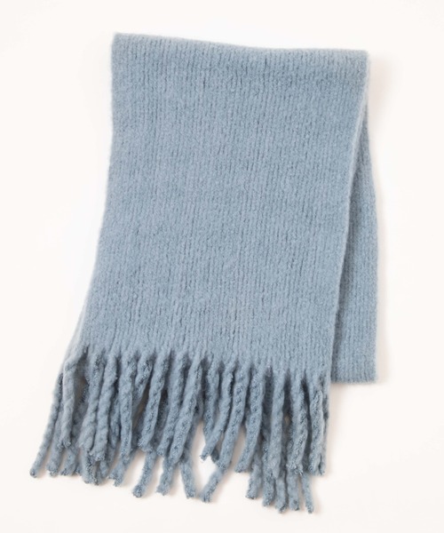 WEGO(ウィゴー)の「WEGO/ニットワイドフリンジストール(ストール/ショール・レディース・グレー/ブラウン/ホワイト/サックスブルー/グリーン・FREE)」の5枚目の写真