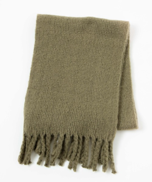 WEGO(ウィゴー)の「WEGO/ニットワイドフリンジストール(ストール/ショール・レディース・グレー/ブラウン/ホワイト/サックスブルー/グリーン・FREE)」の1枚目の写真