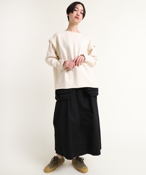 RNA-N（アールエヌエーエヌ）の「M1557 タックショルダー裏毛プルオーバー（スウェット・レディース・グレー/グリーン/スモークピンク/キナリ・MEDIUM）」の21枚目の写真