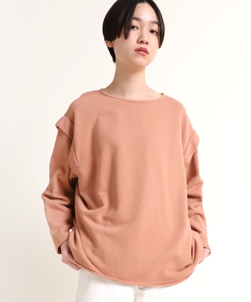 RNA-N（アールエヌエーエヌ）の「M1557 タックショルダー裏毛プルオーバー（スウェット・レディース・グレー/グリーン/スモークピンク/キナリ・MEDIUM）」の22枚目の写真