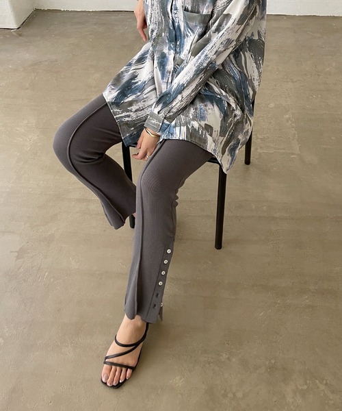 セール サイドボタンリブパンツ レギンス その他パンツ Shelly Island シェリーアイランド のファッション通販 Zozotown