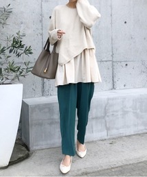 AZUL ENCANTO | ダブルジョーゼットテーパードパンツ(その他パンツ)