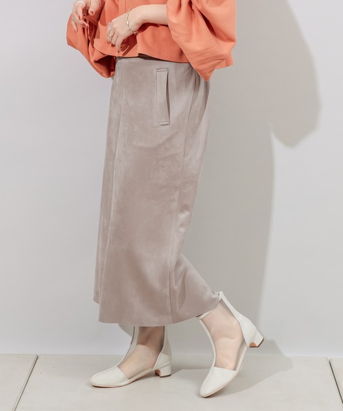 DISCOAT(ディスコート)の「エコスエードナロースカート(スカート・レディース・ホワイト系その他/グレー/ミント・LARGE/MEDIUM)」の3枚目の写真