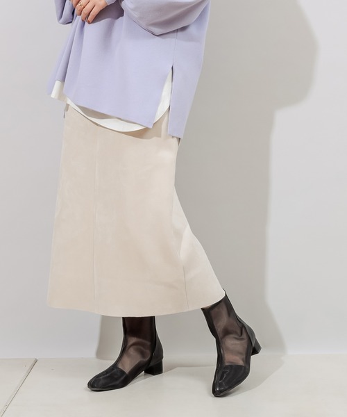 DISCOAT(ディスコート)の「エコスエードナロースカート(スカート・レディース・ホワイト系その他/グレー/ミント・LARGE/MEDIUM)」の6枚目の写真
