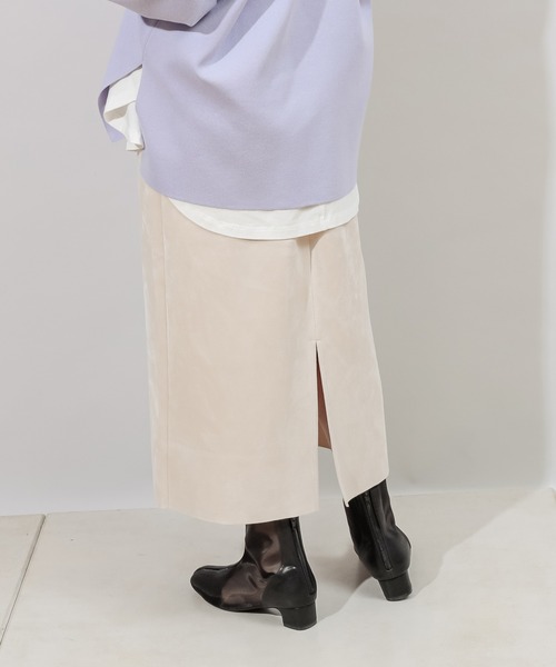 DISCOAT(ディスコート)の「エコスエードナロースカート(スカート・レディース・ホワイト系その他/グレー/ミント・LARGE/MEDIUM)」の7枚目の写真